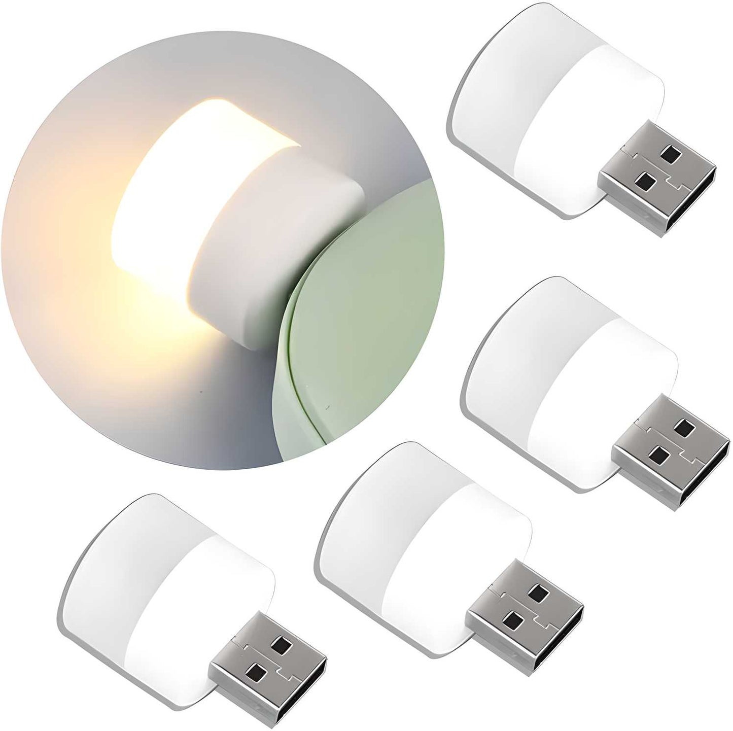 USB Night Lights LED Plug in White Buy 1 Get 2 Free